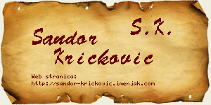 Šandor Kričković vizit kartica